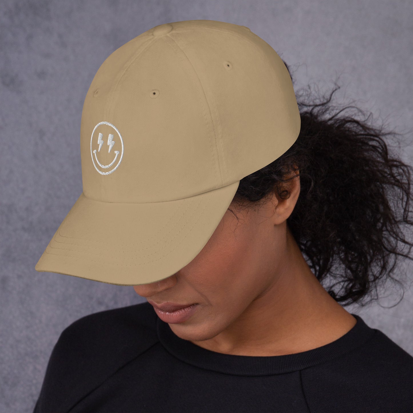 Hat | Lightning Bolt Smiley Face | Embroidery