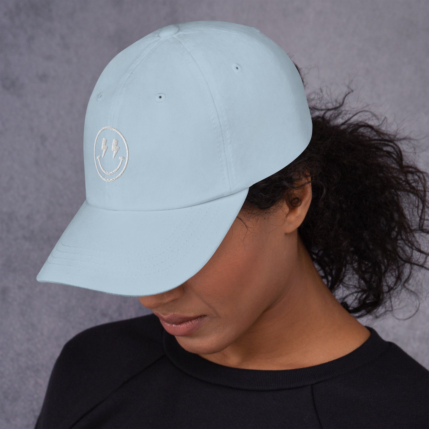 Hat | Lightning Bolt Smiley Face | Embroidery