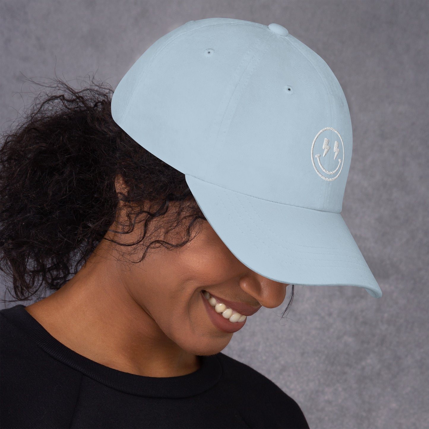 Hat | Lightning Bolt Smiley Face | Embroidery