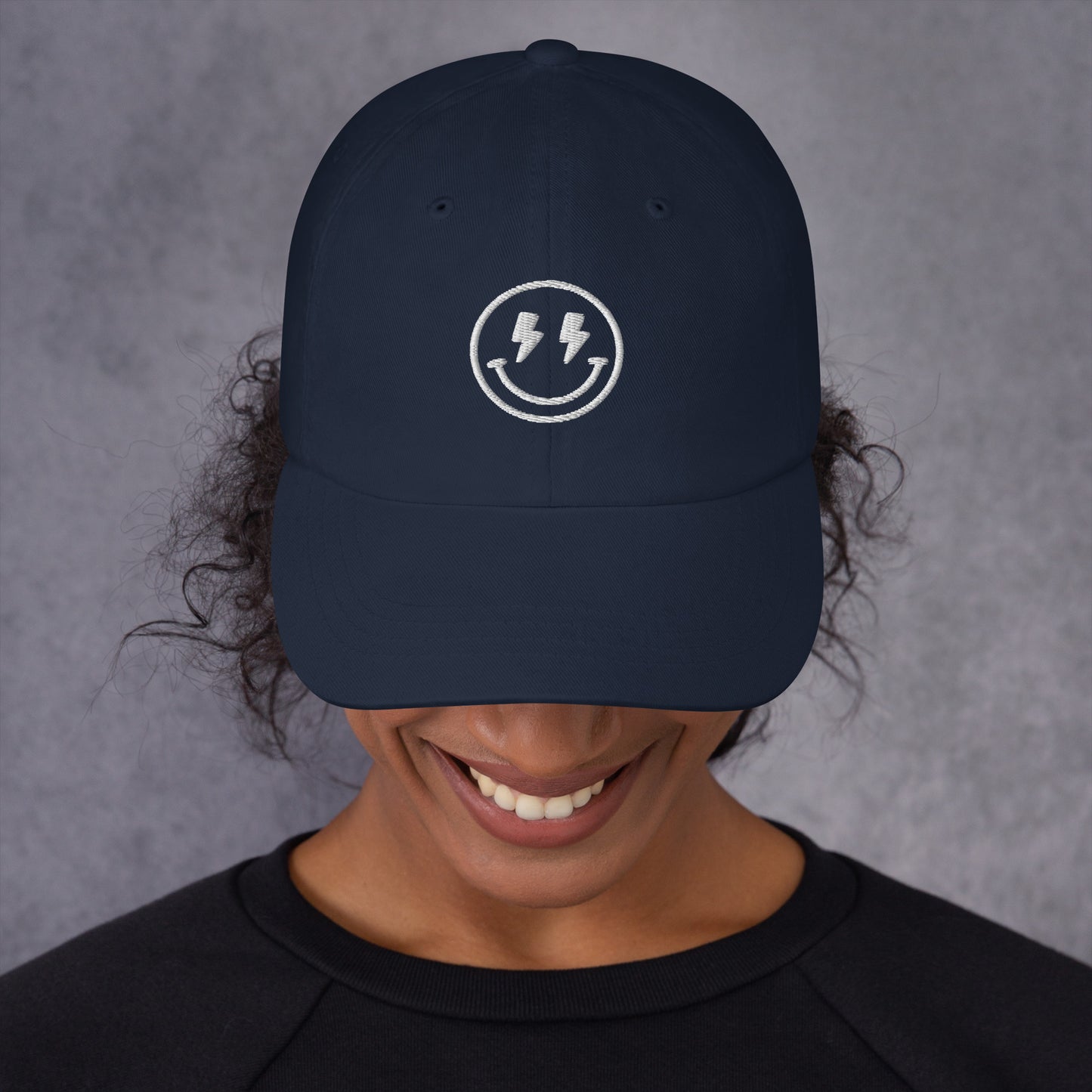 Hat | Lightning Bolt Smiley Face | Embroidery