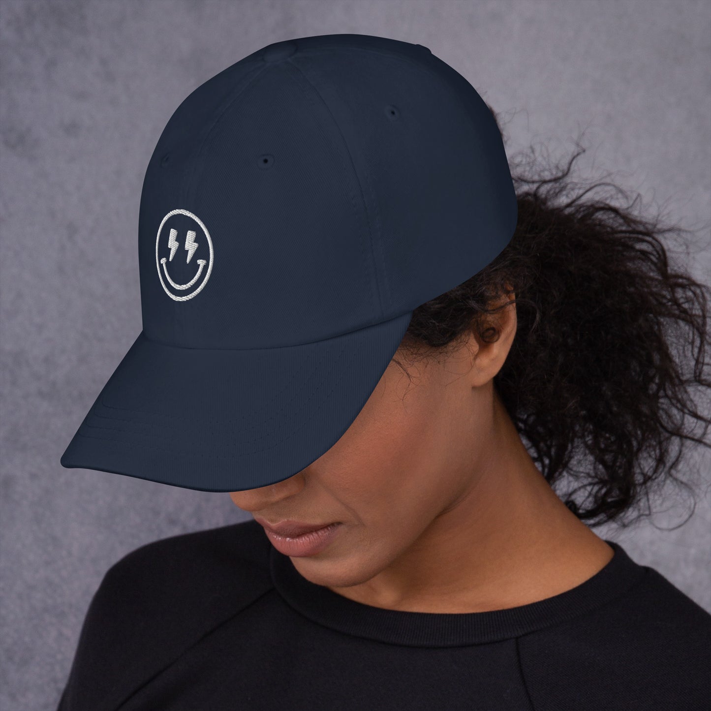 Hat | Lightning Bolt Smiley Face | Embroidery
