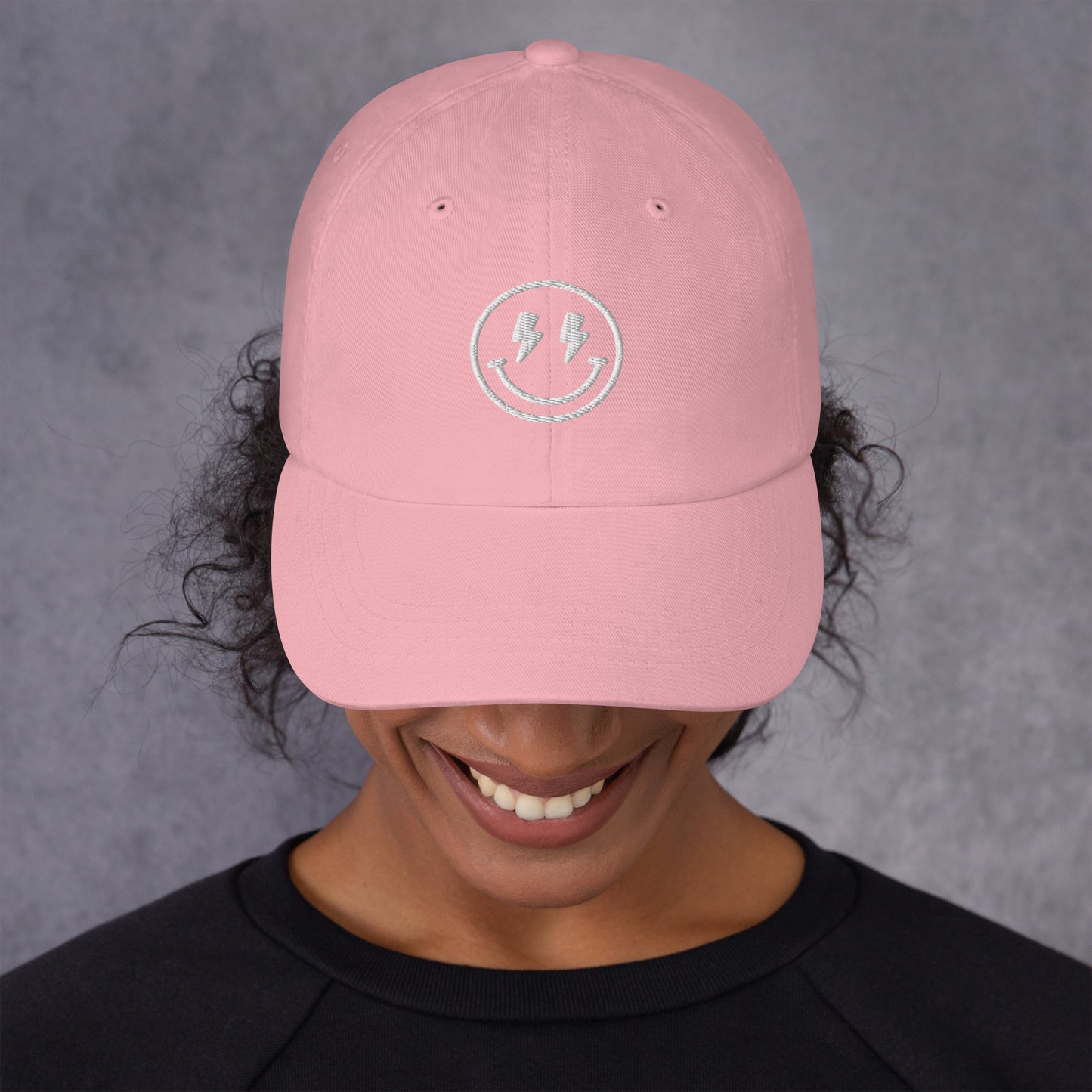Hat | Lightning Bolt Smiley Face | Embroidery