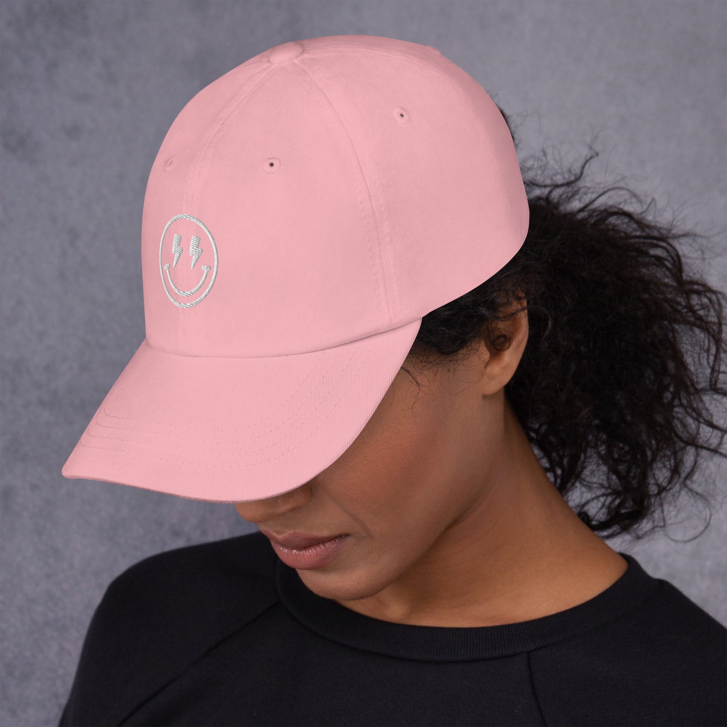 Hat | Lightning Bolt Smiley Face | Embroidery