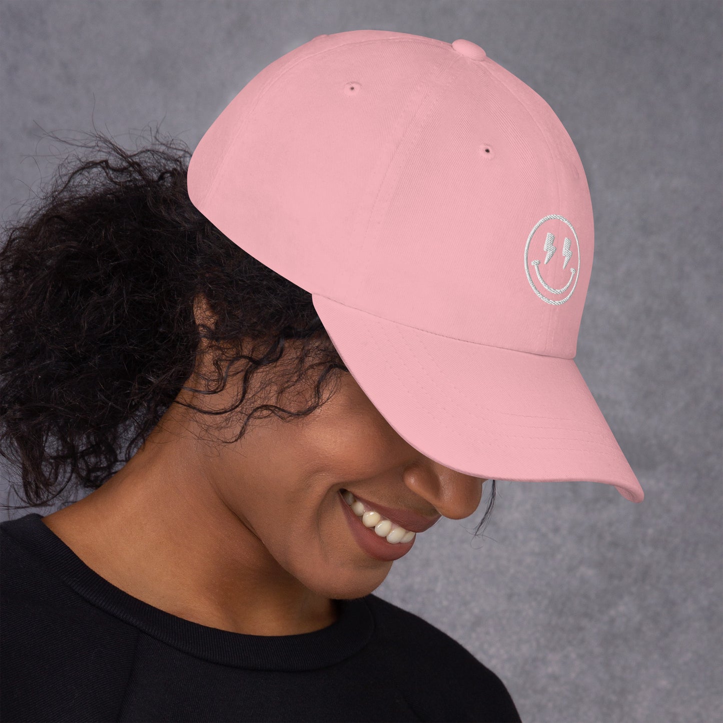 Hat | Lightning Bolt Smiley Face | Embroidery