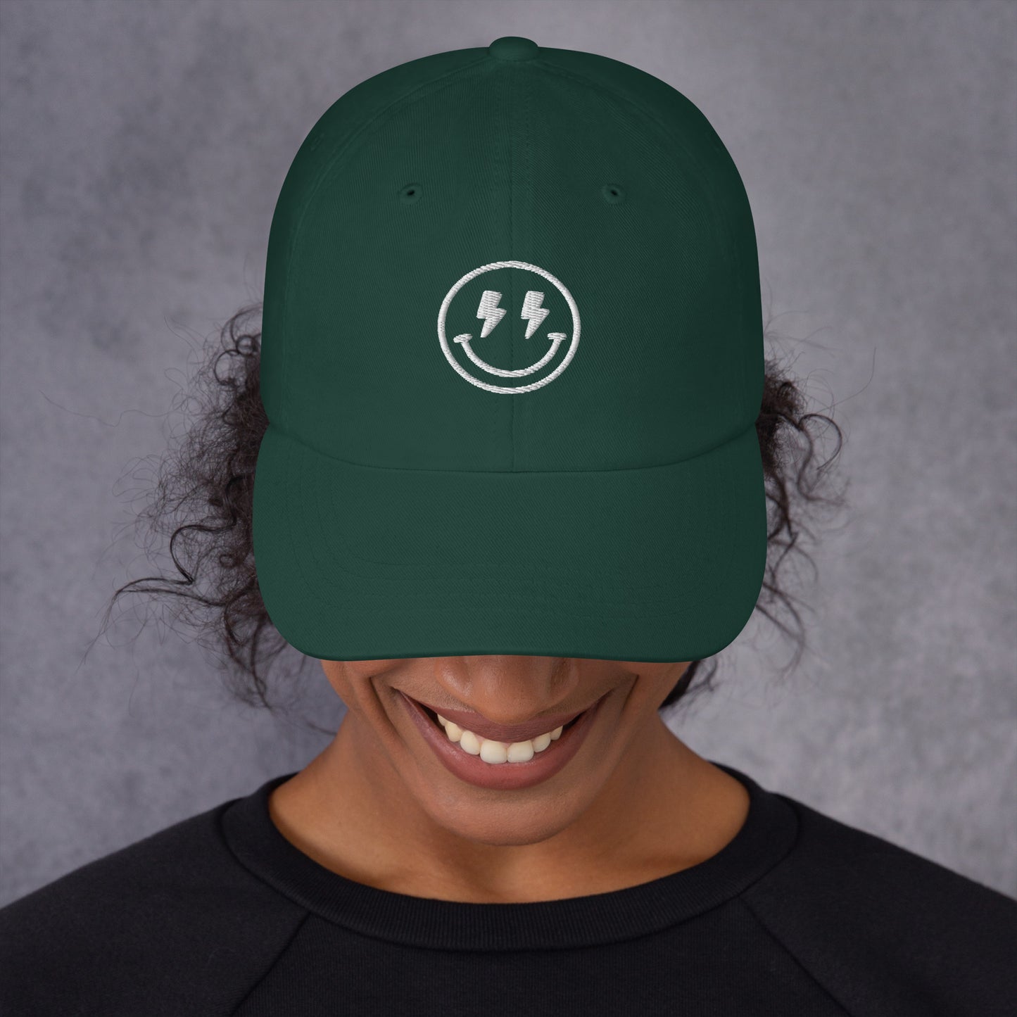 Hat | Lightning Bolt Smiley Face | Embroidery