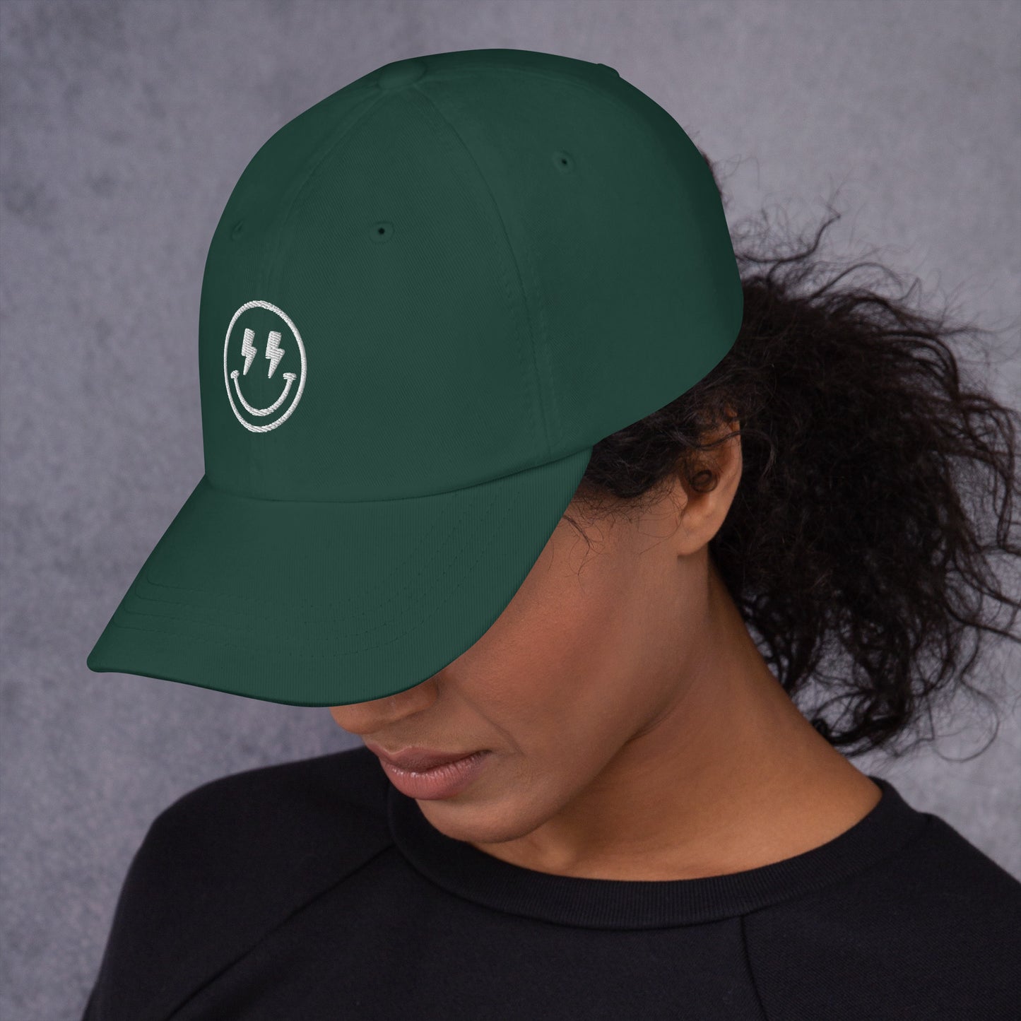 Hat | Lightning Bolt Smiley Face | Embroidery