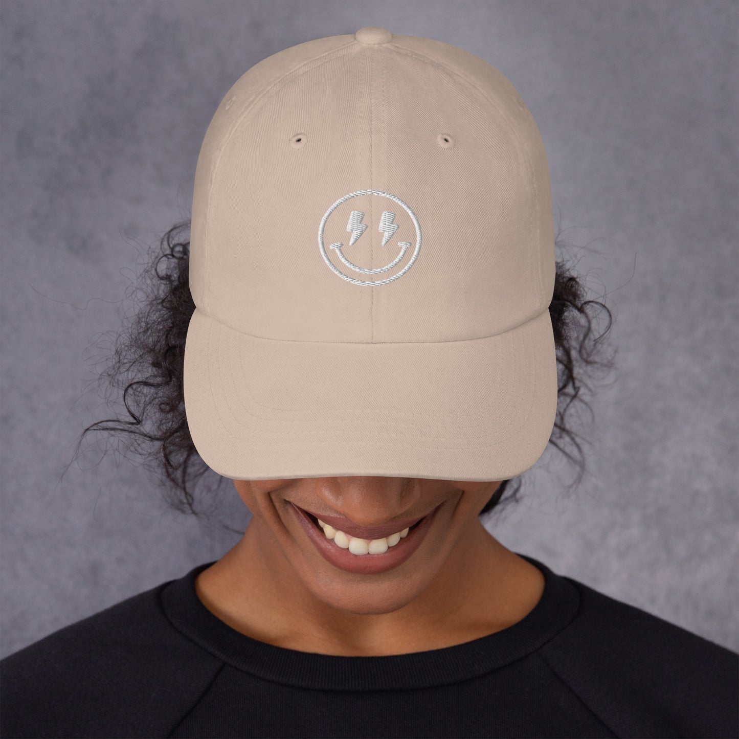 Hat | Lightning Bolt Smiley Face | Embroidery