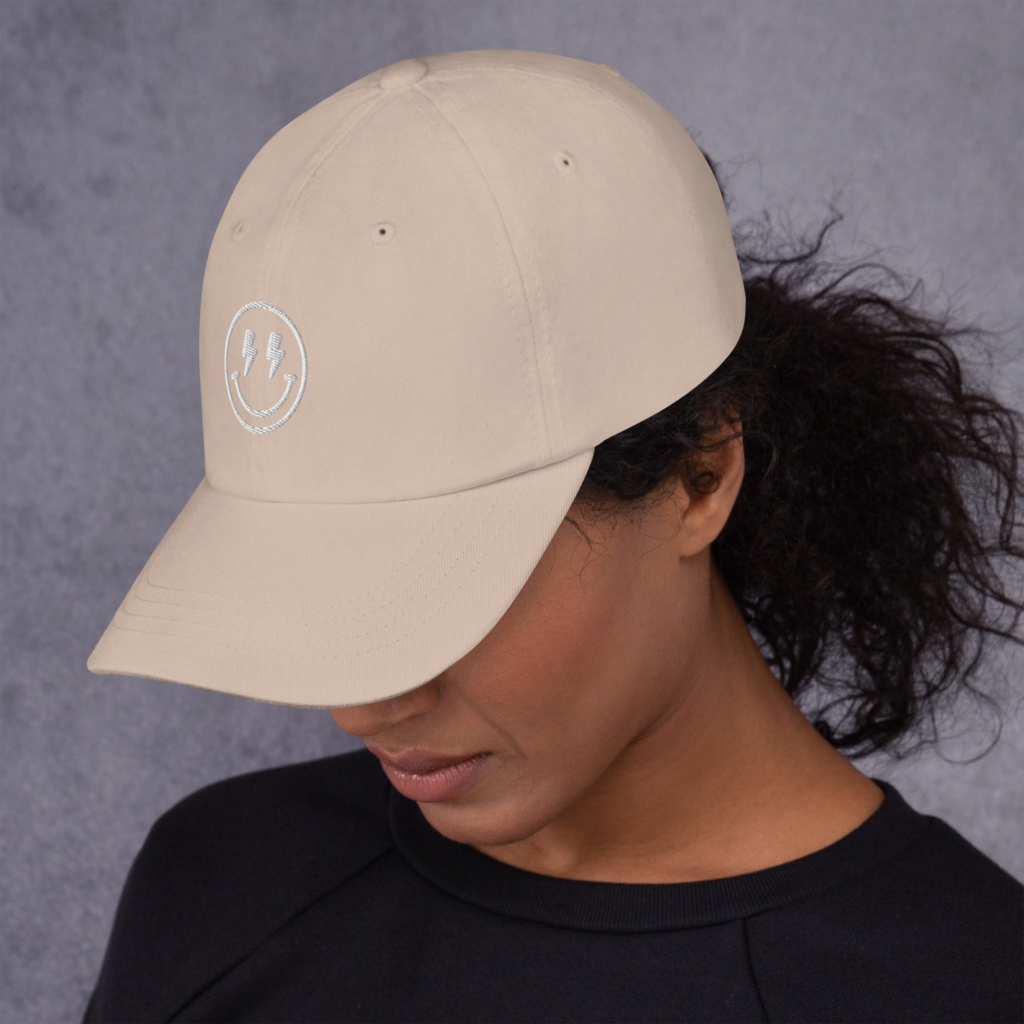 Hat | Lightning Bolt Smiley Face | Embroidery