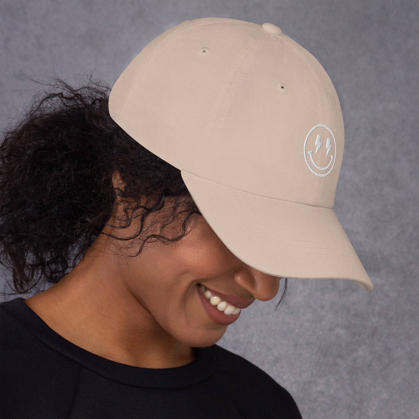 Hat | Lightning Bolt Smiley Face | Embroidery