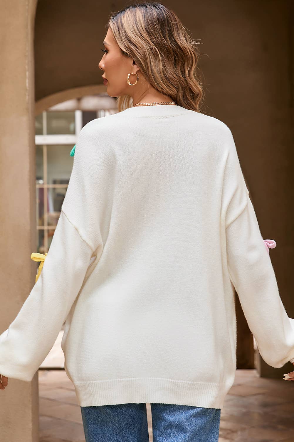 Contrast Bow Sweater