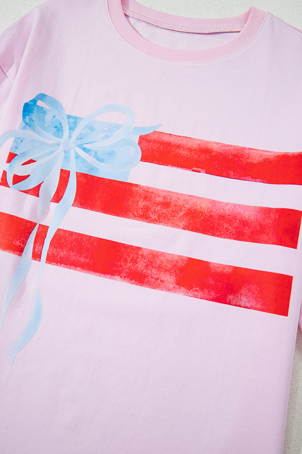 White Flag Bow Graphic Crewneck Tee