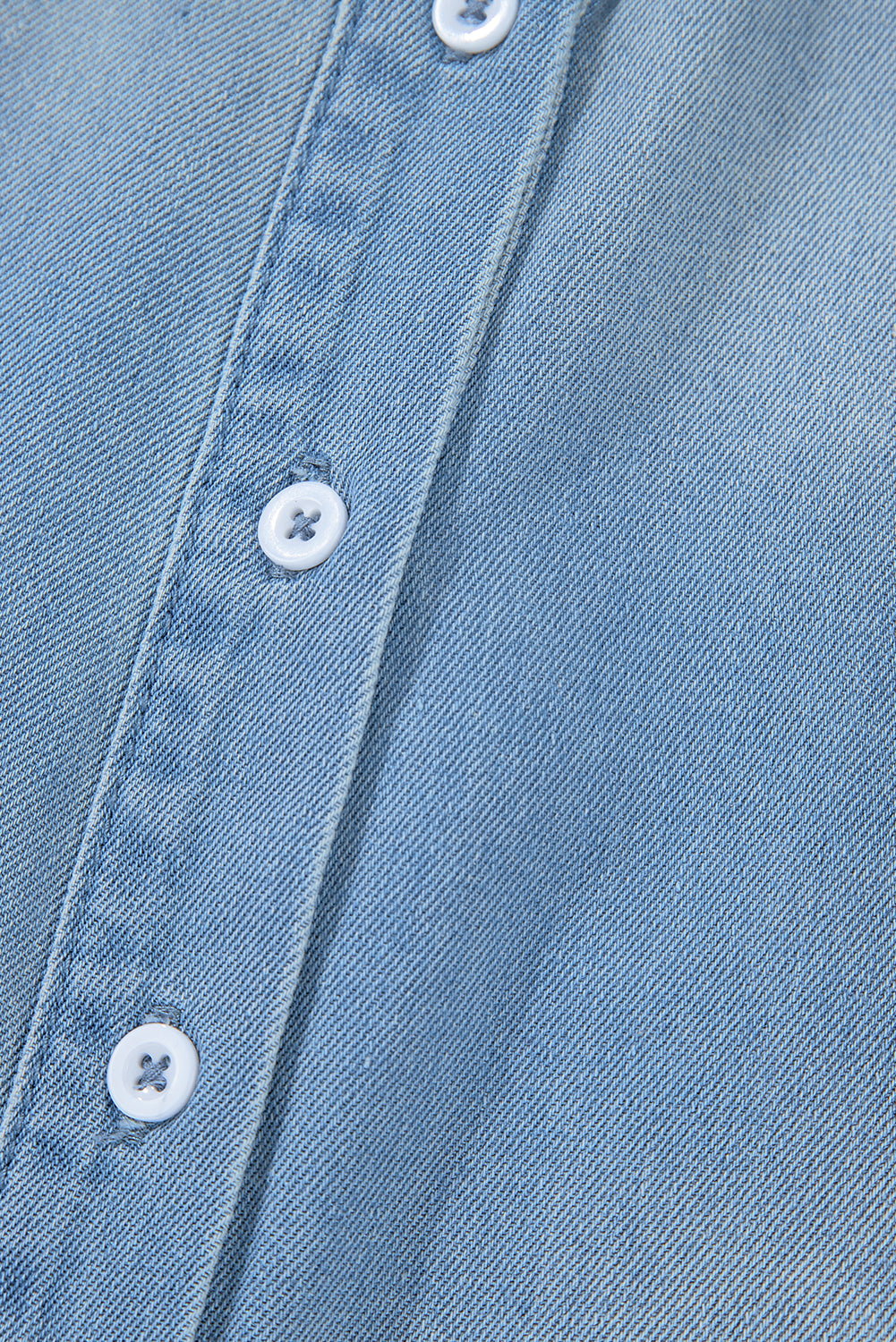 Blue Risen Medium Washed Denim Shirt Dress