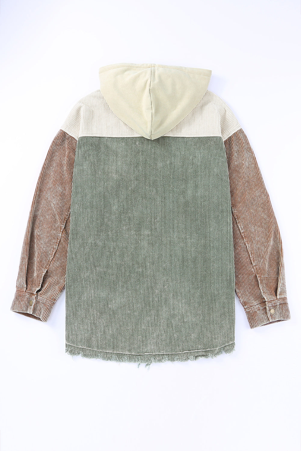 Patchwork Hooded Corduroy Jacket