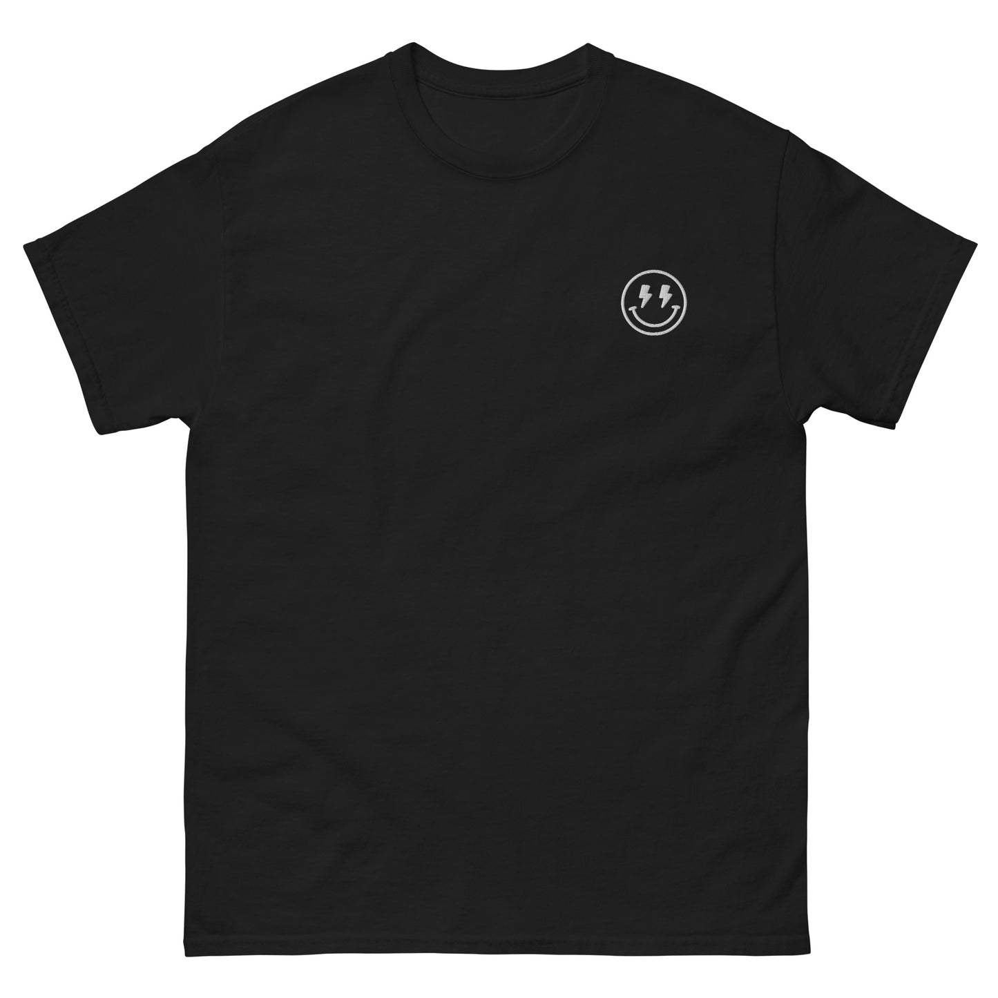 Classic Tee | Lightning Bolt Smiley Face | Embroidery