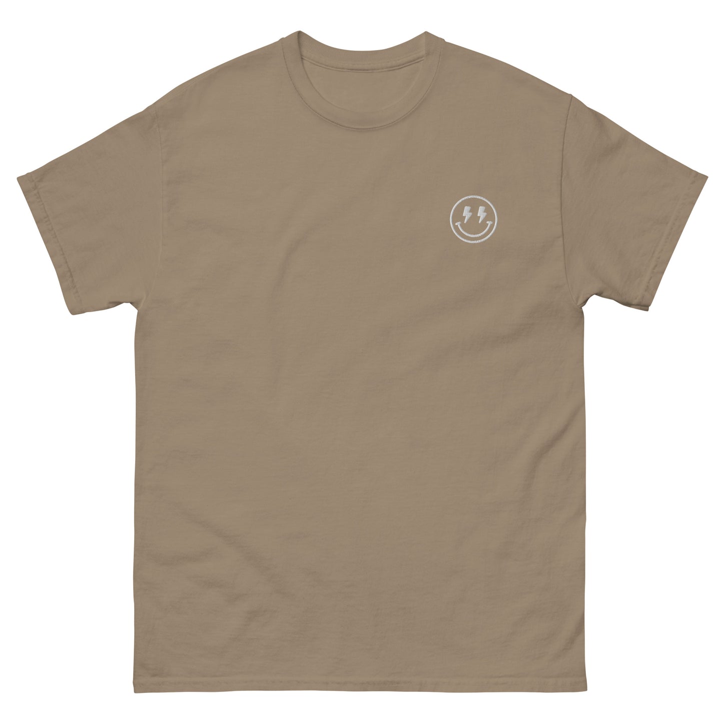 Classic Tee | Lightning Bolt Smiley Face | Embroidery