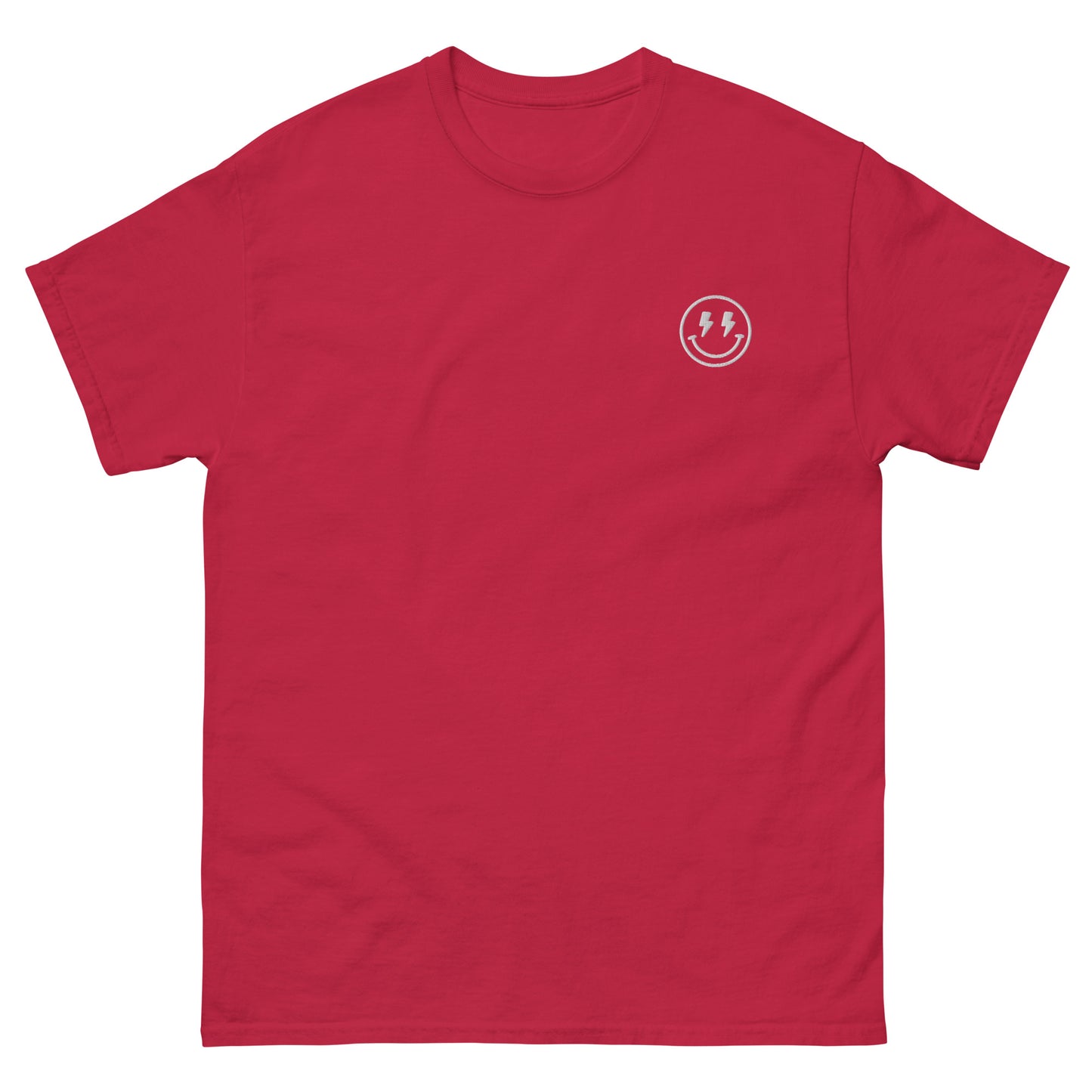 Classic Tee | Lightning Bolt Smiley Face | Embroidery