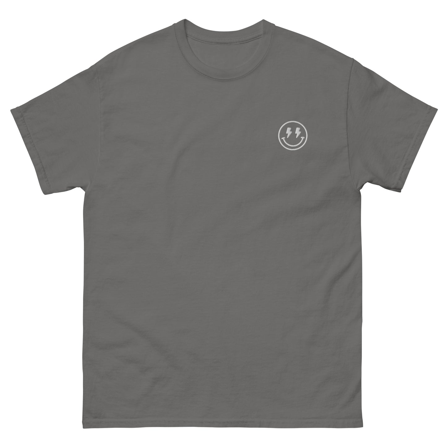 Classic Tee | Lightning Bolt Smiley Face | Embroidery