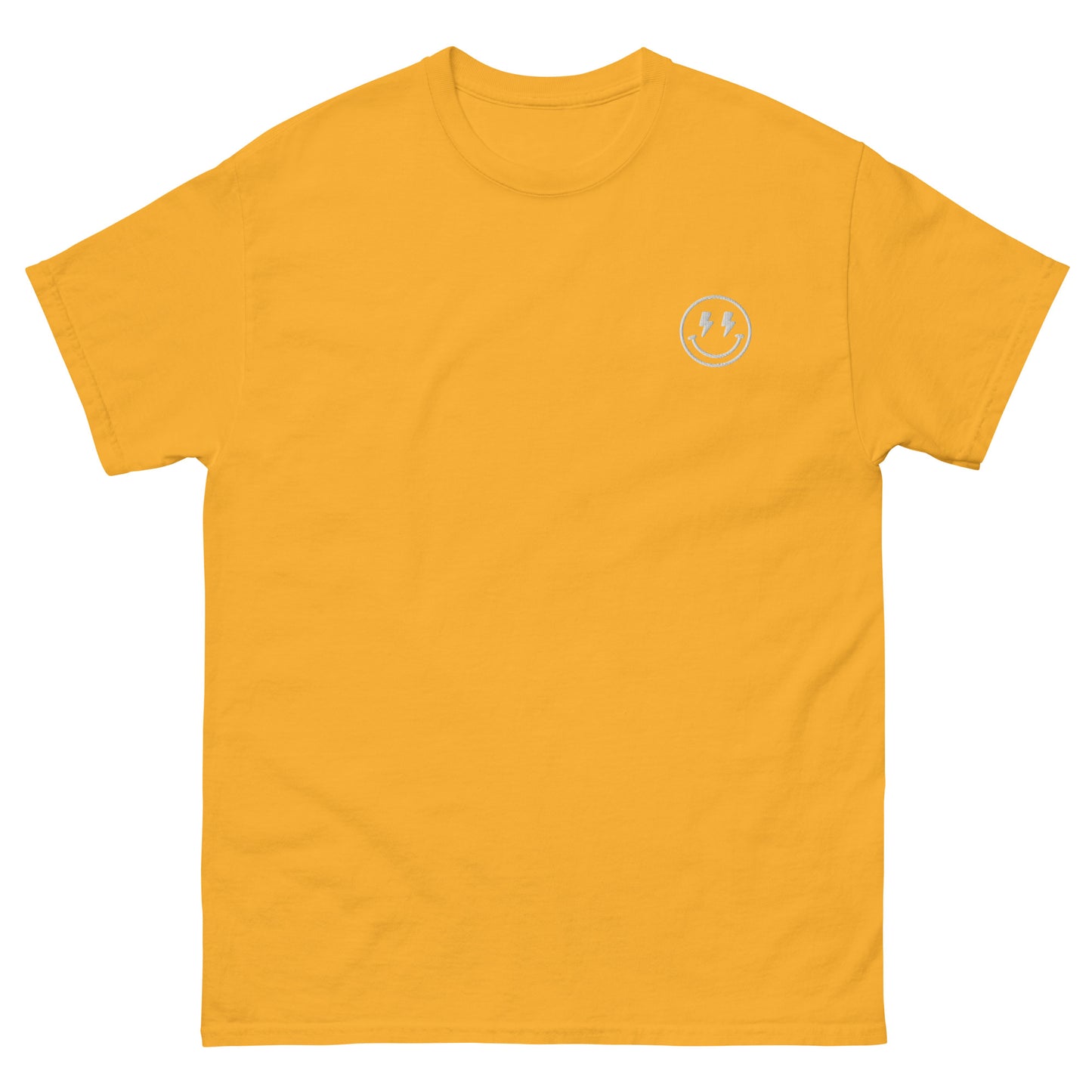 Classic Tee | Lightning Bolt Smiley Face | Embroidery