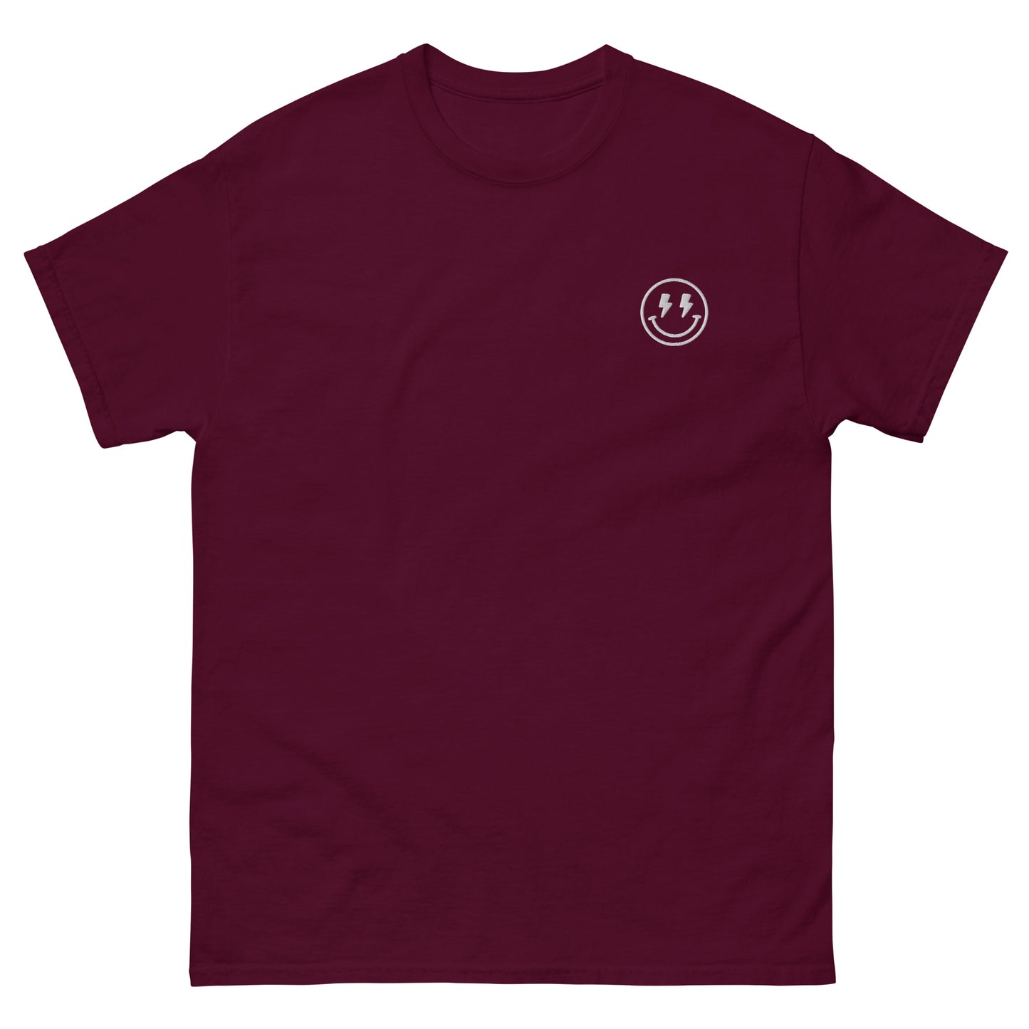 Classic Tee | Lightning Bolt Smiley Face | Embroidery