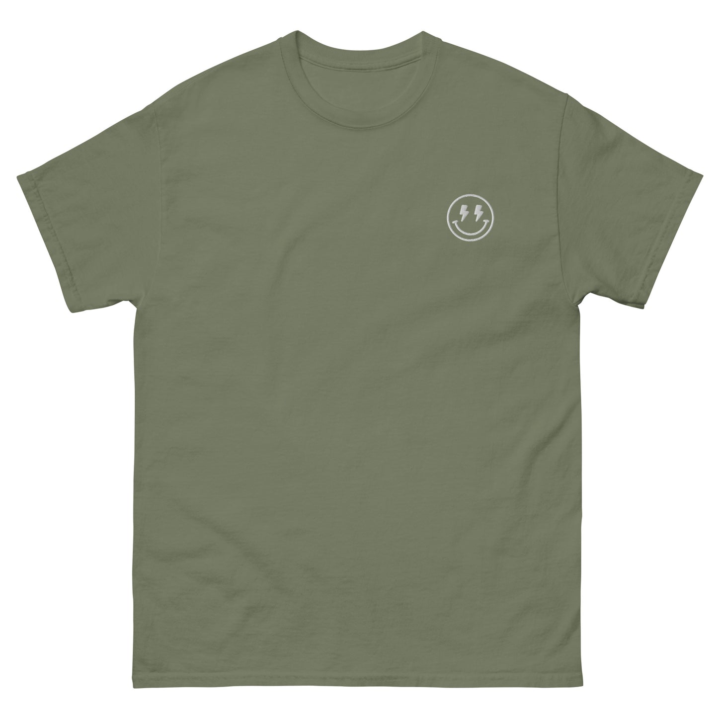 Classic Tee | Lightning Bolt Smiley Face | Embroidery