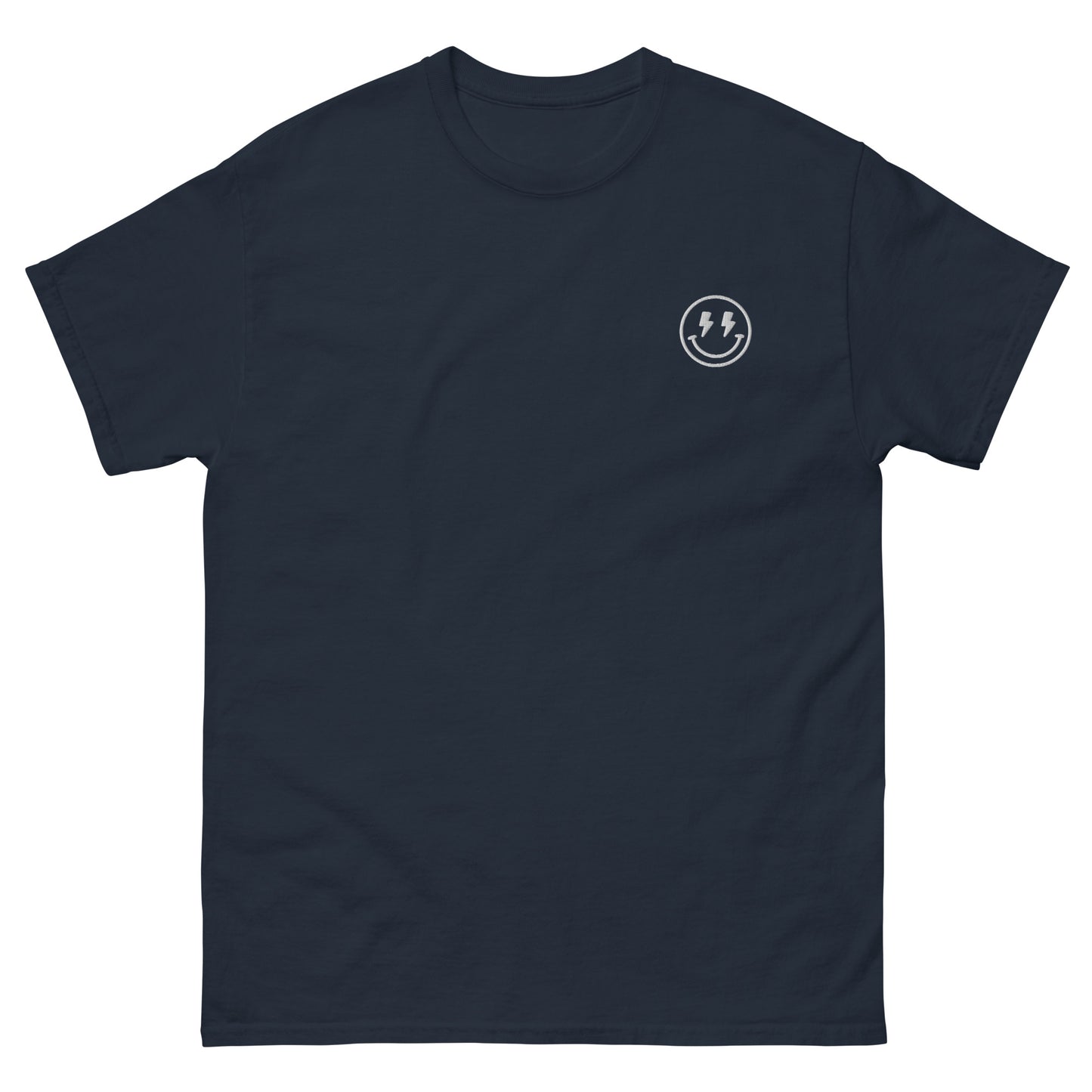 Classic Tee | Lightning Bolt Smiley Face | Embroidery