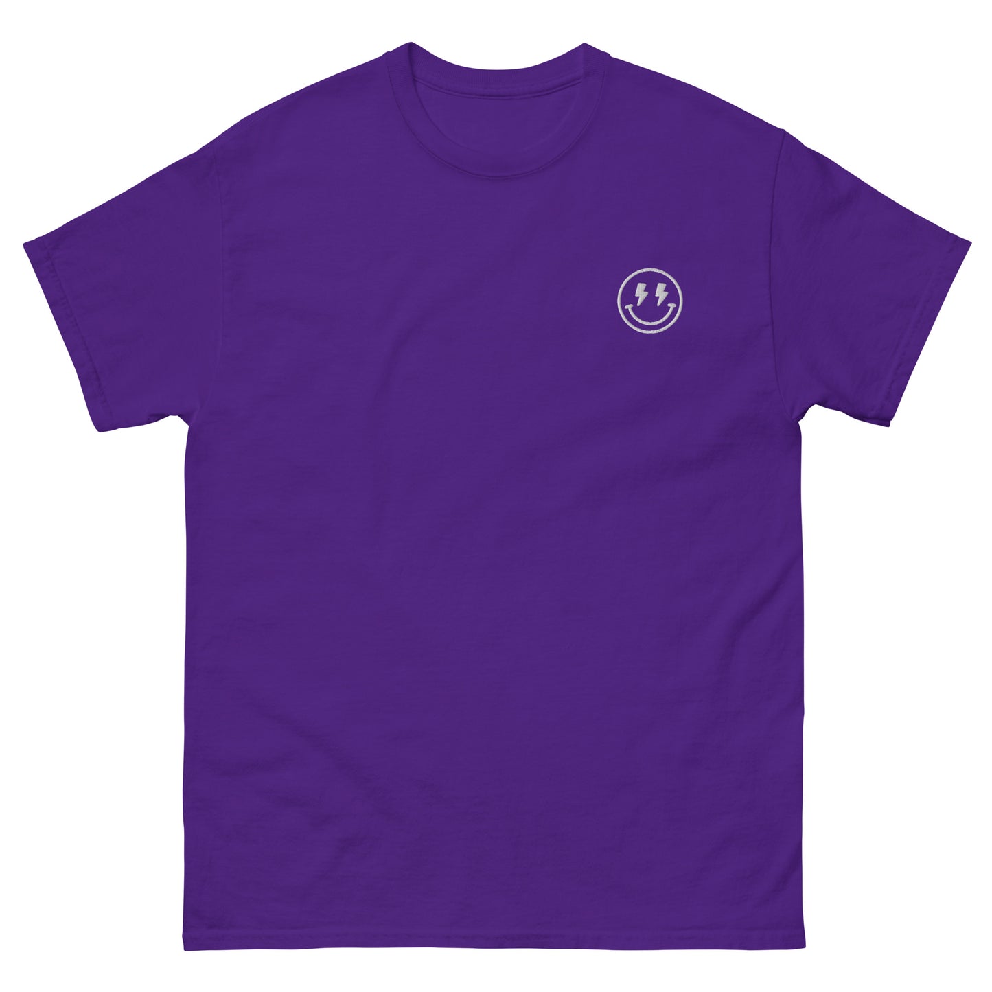 Classic Tee | Lightning Bolt Smiley Face | Embroidery