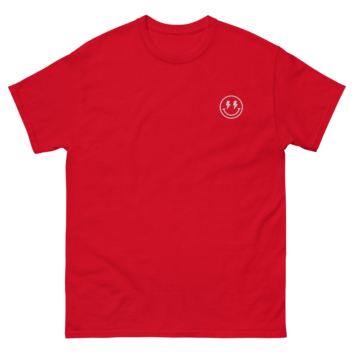 Classic Tee | Lightning Bolt Smiley Face | Embroidery
