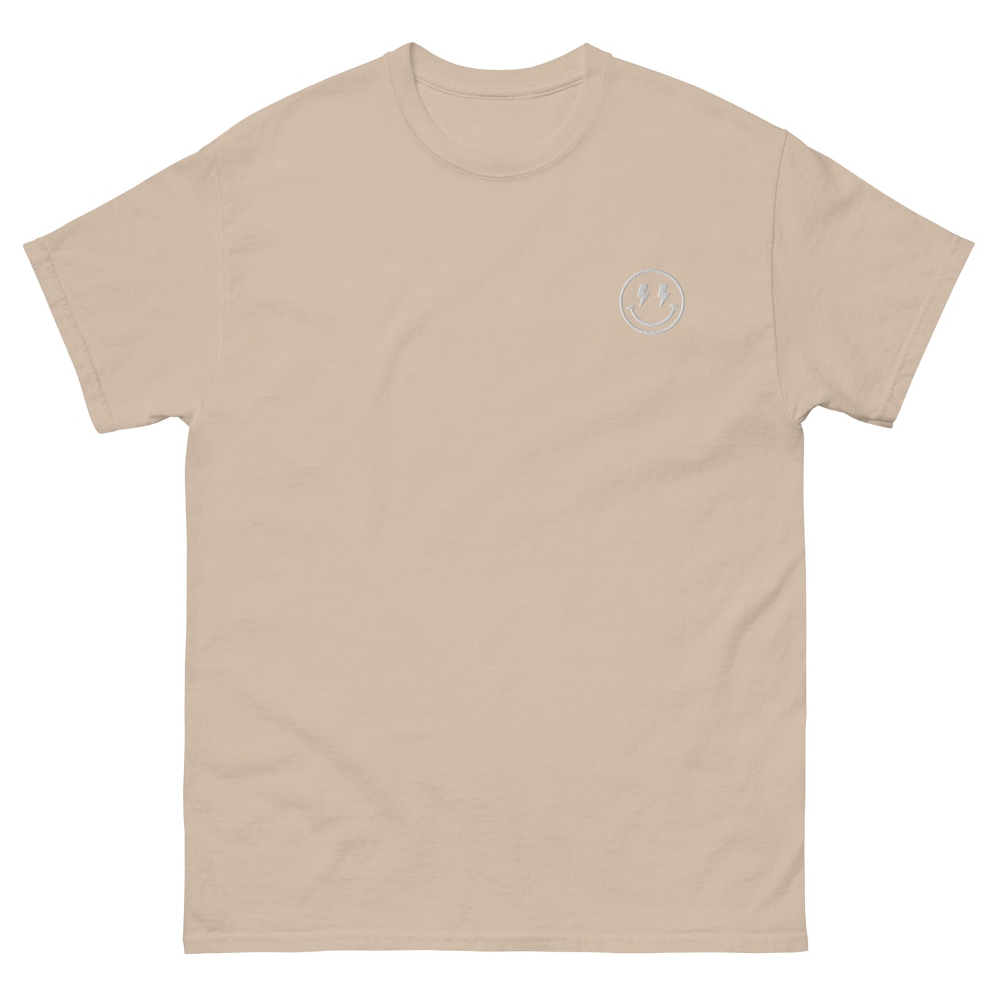 Classic Tee | Lightning Bolt Smiley Face | Embroidery