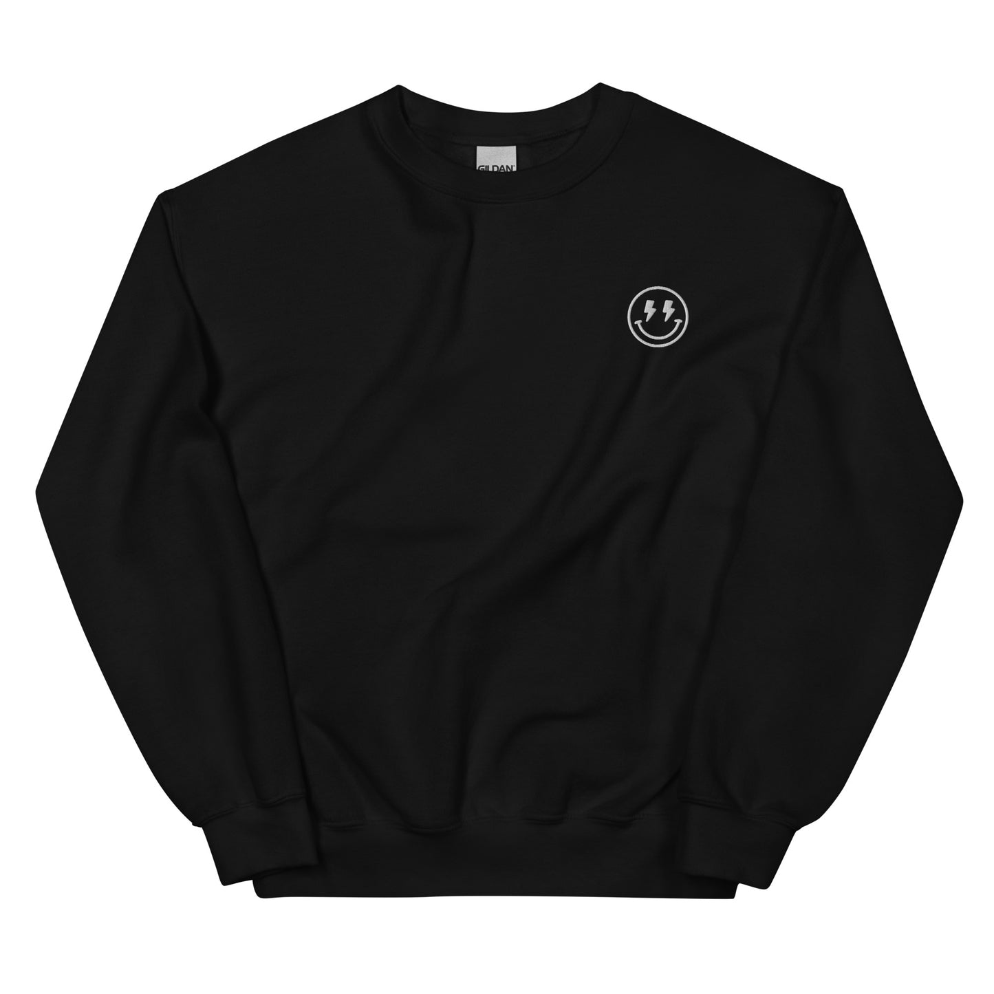 Crewneck | Lightning Bolt Smiley Face | Embroidery