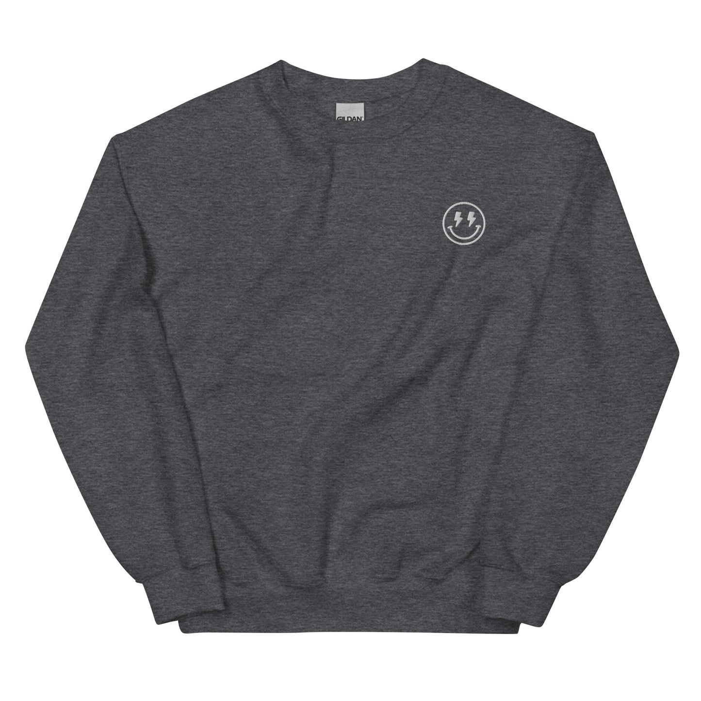 Crewneck | Lightning Bolt Smiley Face | Embroidery
