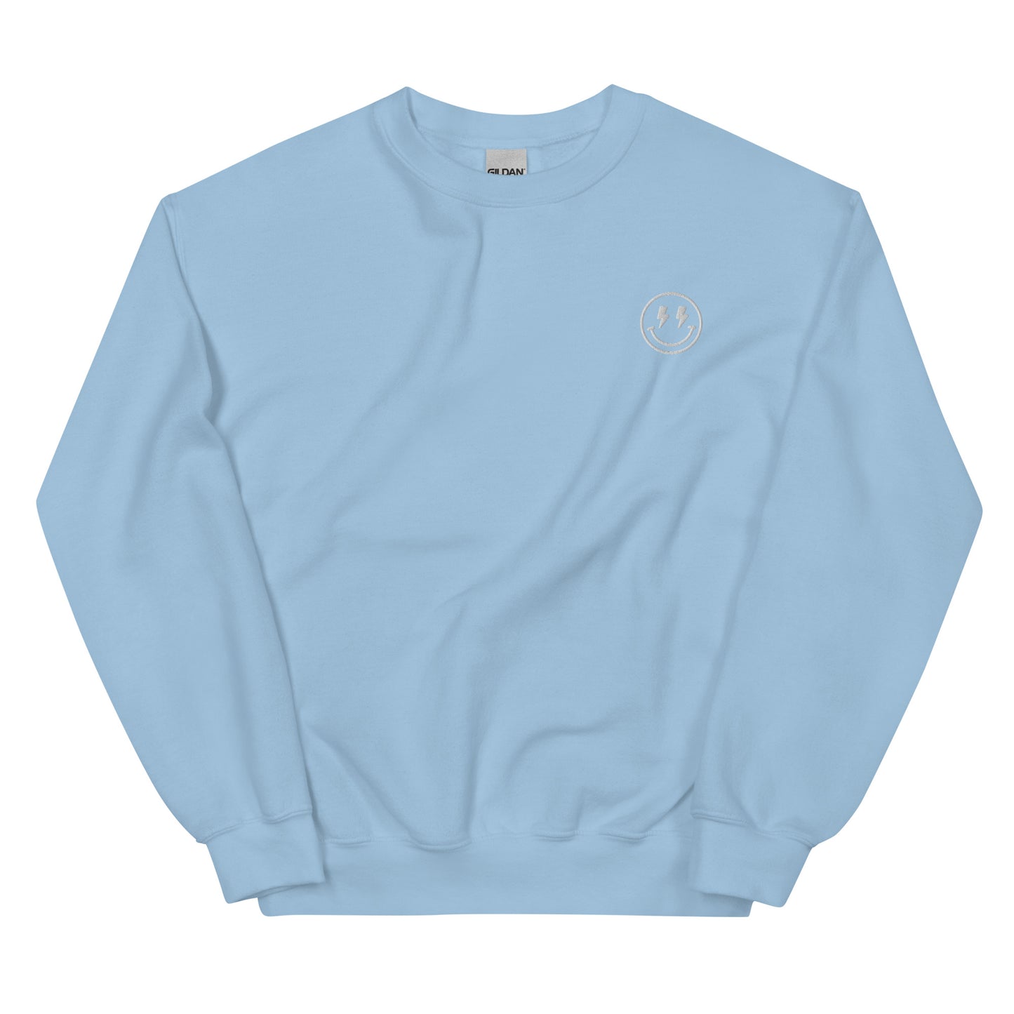 Crewneck | Lightning Bolt Smiley Face | Embroidery