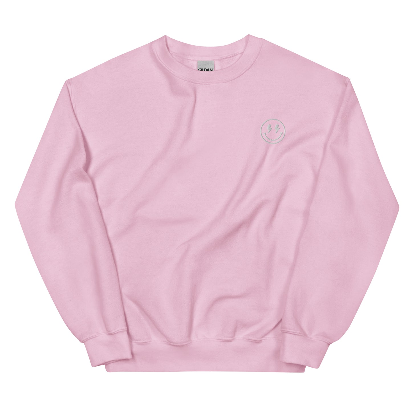 Crewneck | Lightning Bolt Smiley Face | Embroidery
