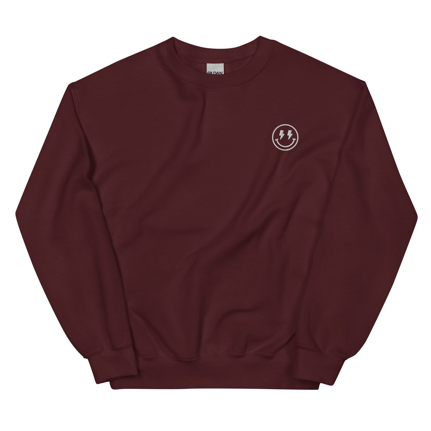 Crewneck | Lightning Bolt Smiley Face | Embroidery