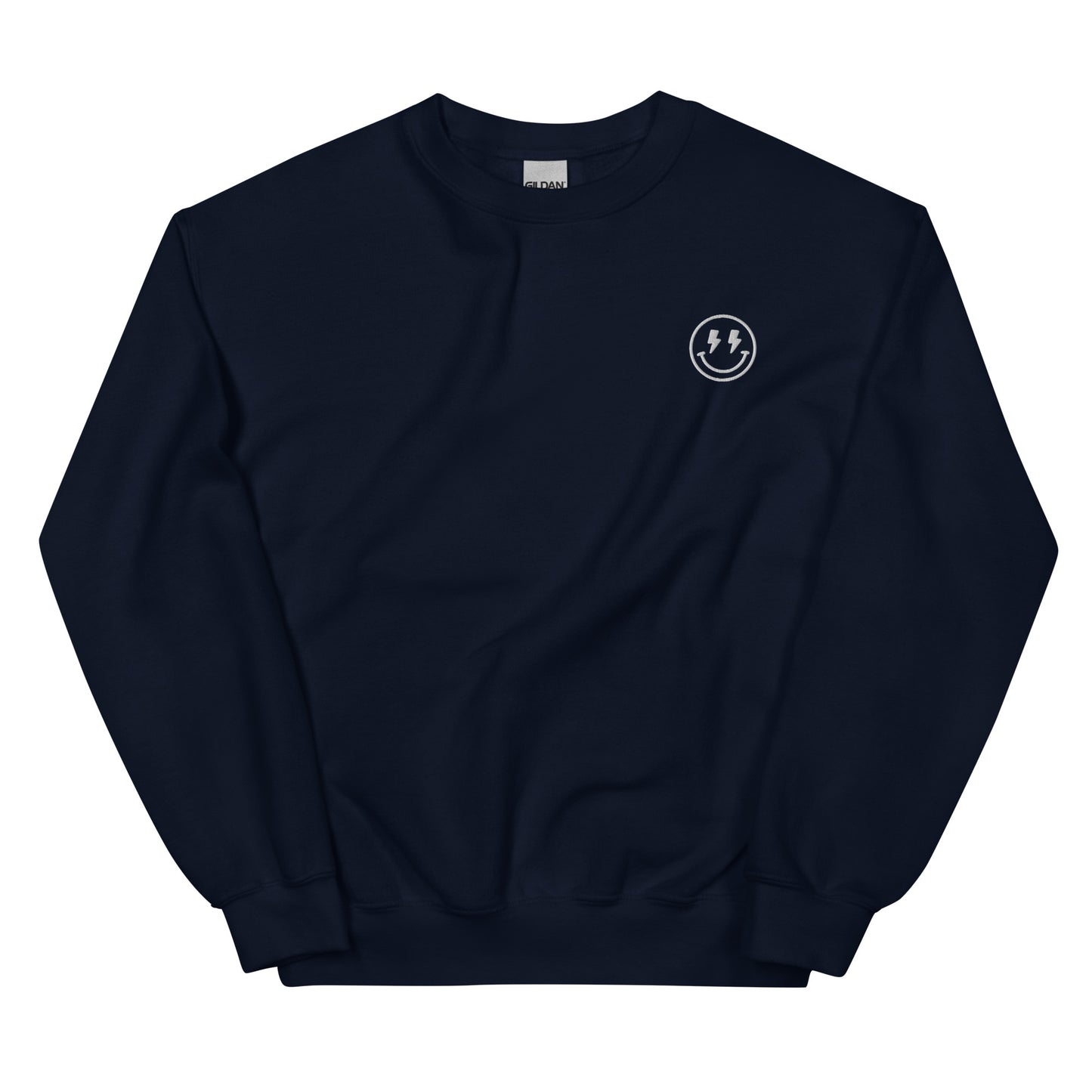 Crewneck | Lightning Bolt Smiley Face | Embroidery