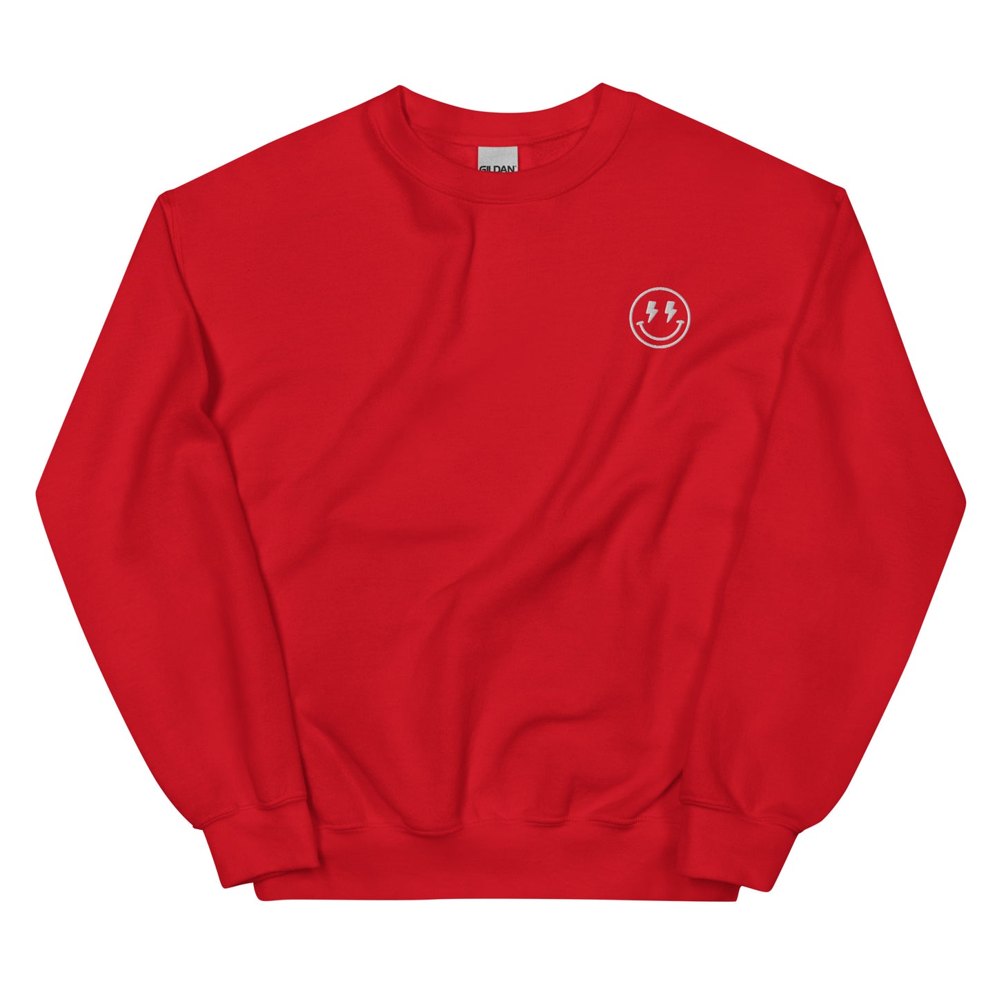 Crewneck | Lightning Bolt Smiley Face | Embroidery