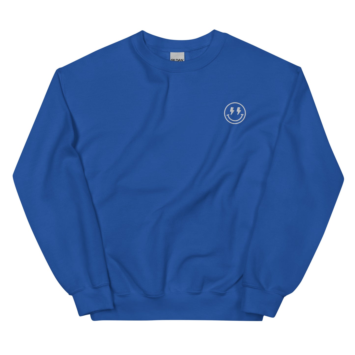 Crewneck | Lightning Bolt Smiley Face | Embroidery