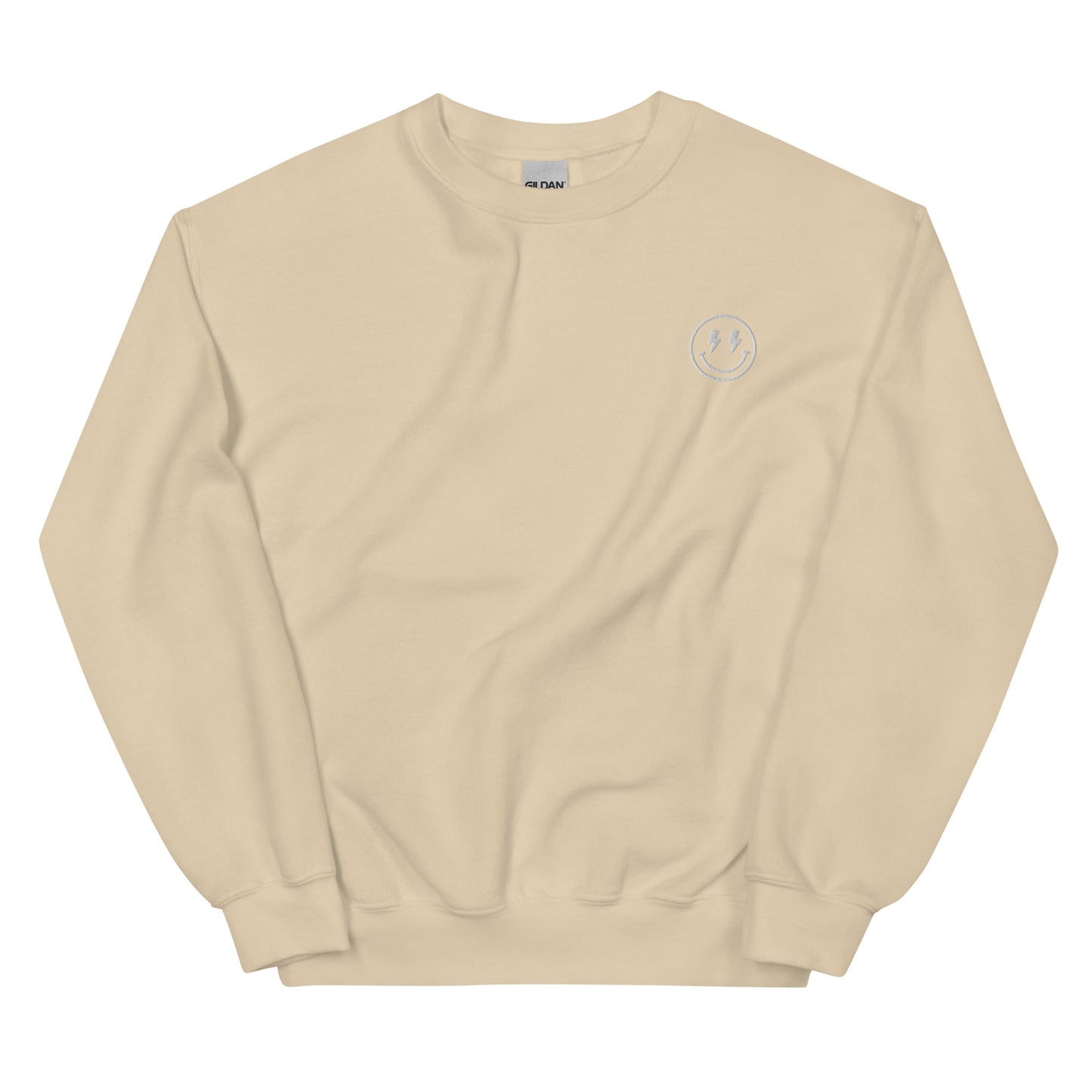 Crewneck | Lightning Bolt Smiley Face | Embroidery
