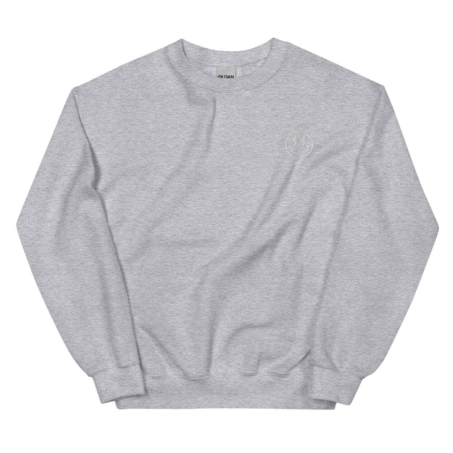 Crewneck | Lightning Bolt Smiley Face | Embroidery