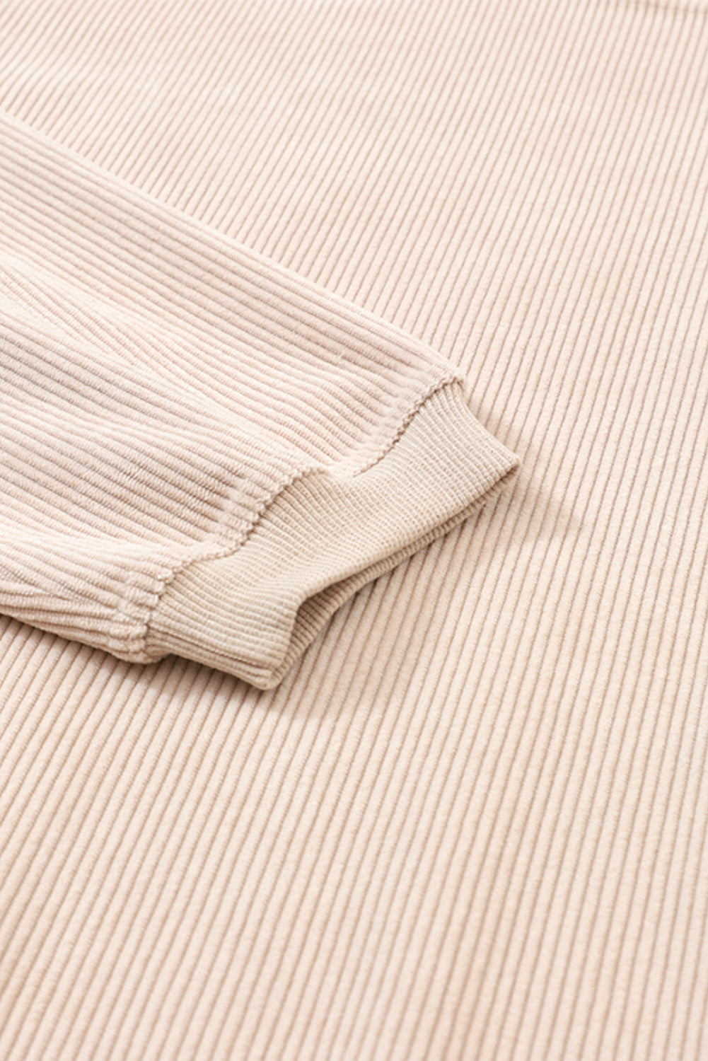 Light Grey Ribbed Corduroy Oversized Sweatshirt