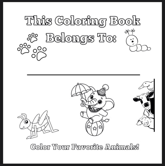 Animal Palette Coloring Book -Digital File