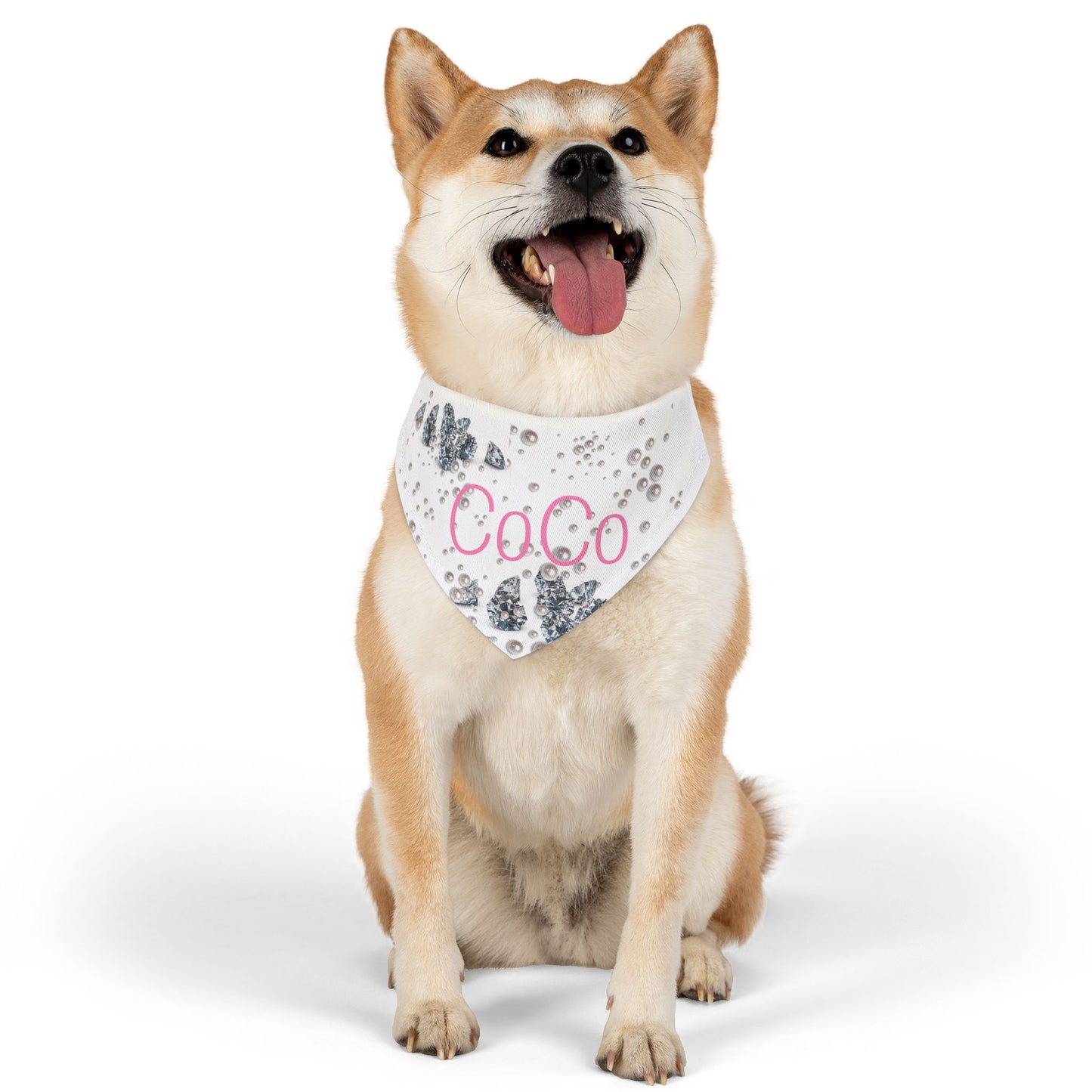 Pet Bandana Collar | Diamonds & Pearls Custom Pet Name