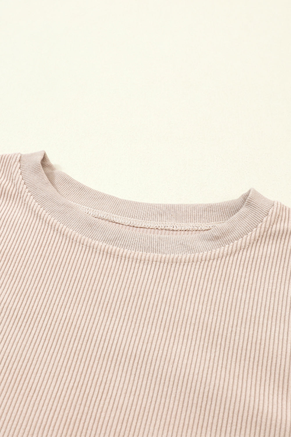 Light Grey Ribbed Corduroy Oversized Sweatshirt