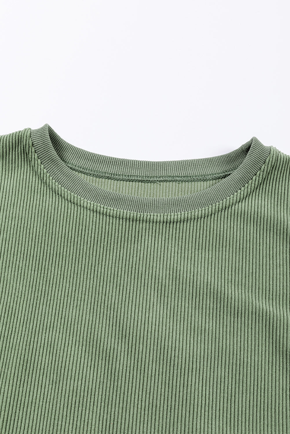 Light Grey Ribbed Corduroy Oversized Sweatshirt