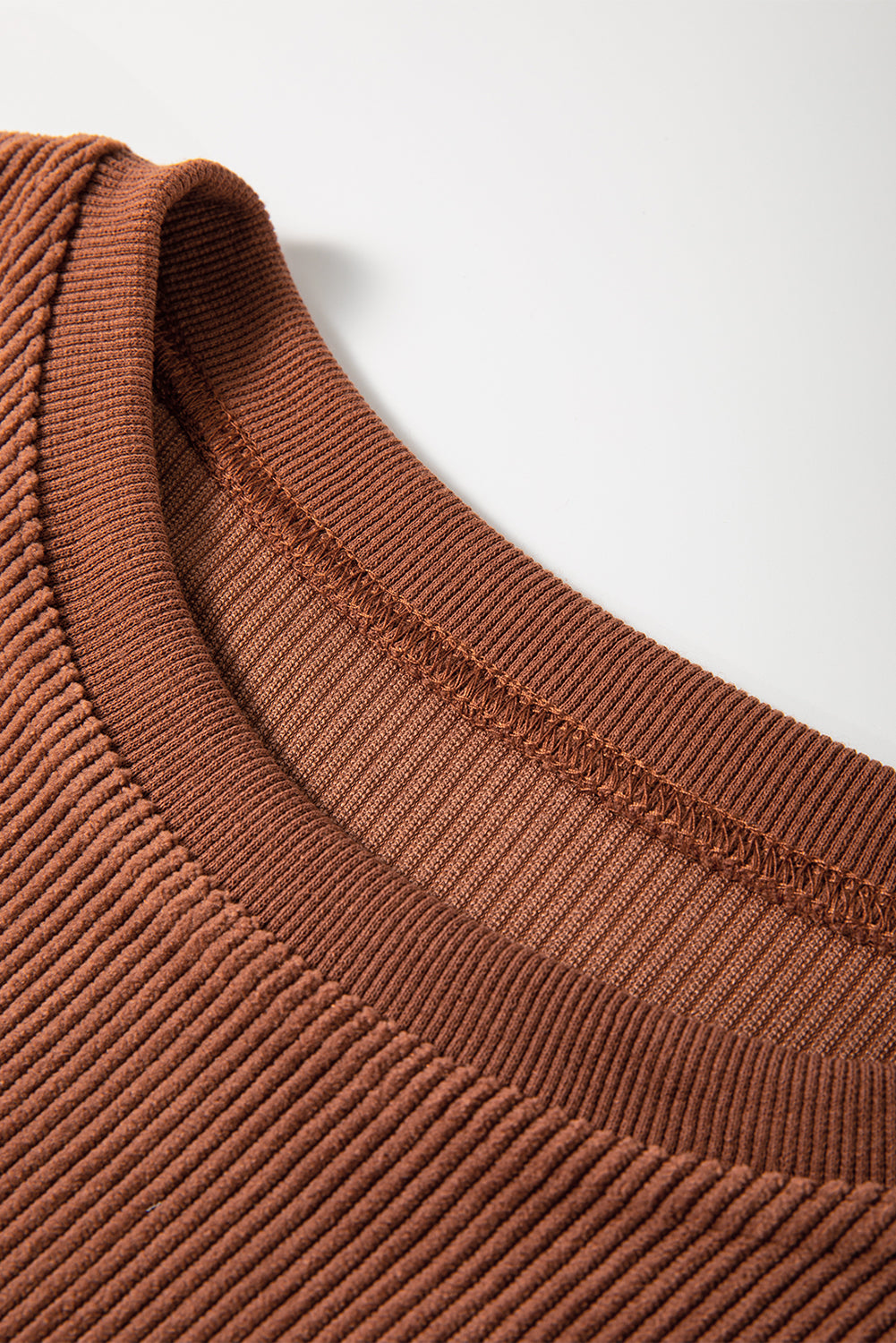 Light Grey Ribbed Corduroy Oversized Sweatshirt
