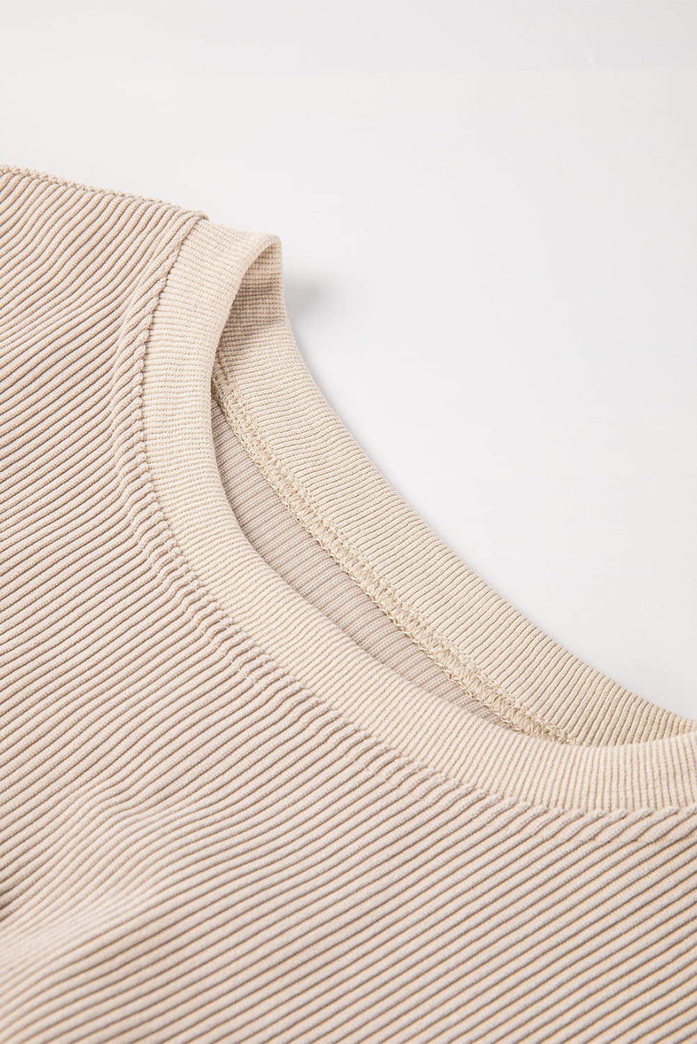 Light Grey Ribbed Corduroy Oversized Sweatshirt