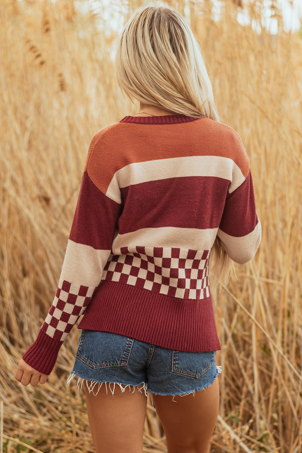 Knitted Checker Sweater