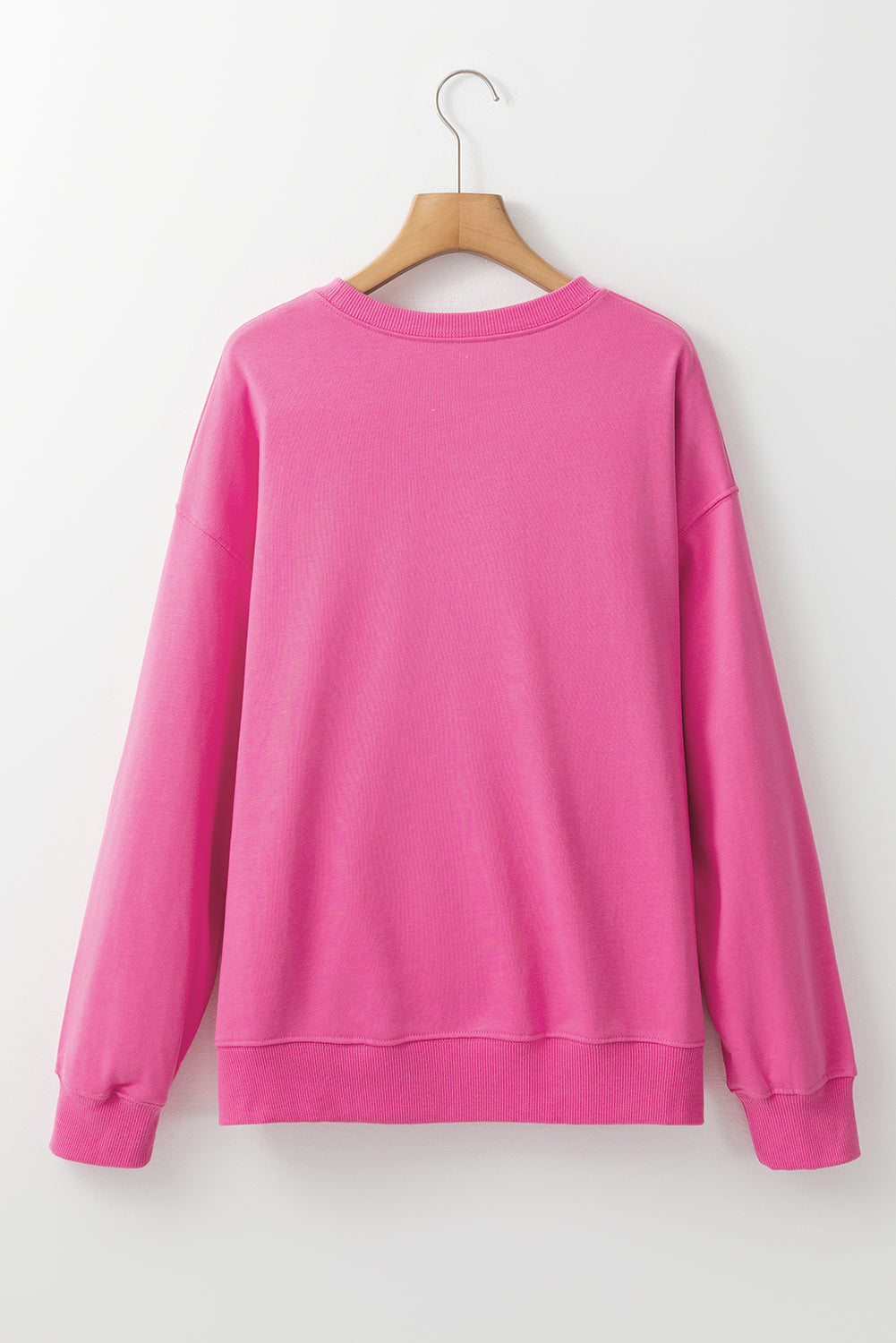 Rose Pink Floral MAMA Embroidered Graphic Pullover Sweatshirt