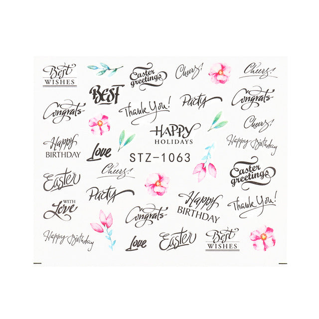 Personality Python Dark Letter Transfer Nail Sticker