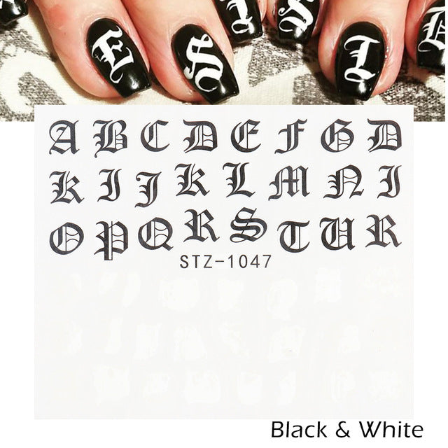 Personality Python Dark Letter Transfer Nail Sticker